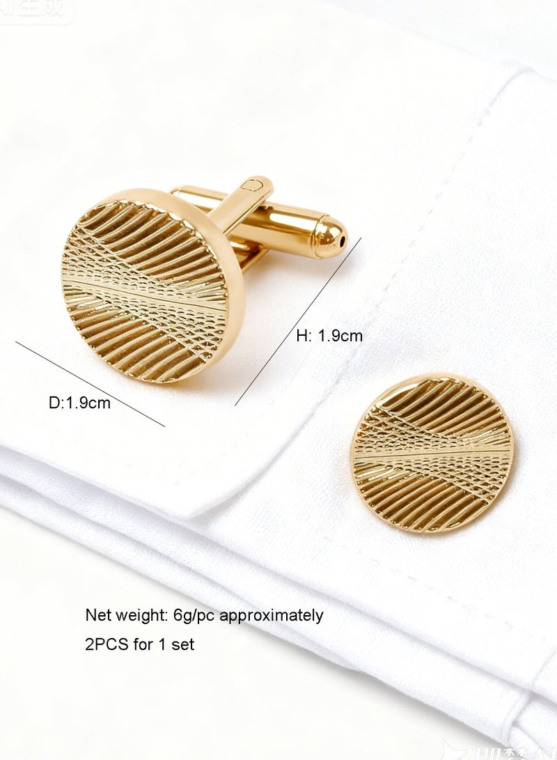 DB Innov. Cufflinks, Diagonal striped pattern cufflinks, 2 PCS in One Set Alloy Jewelry Specially Design for Men's Shirt Wedding Business Gift with Delicate Package Box, 2 Colors for Selection. - Image 2